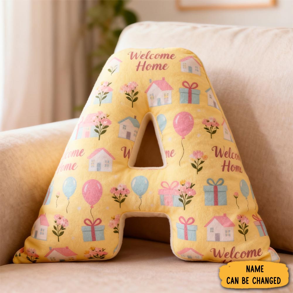 Personalized Welcome Home Letter Pillow Home Decor Pillow Christmas Holiday Gifts