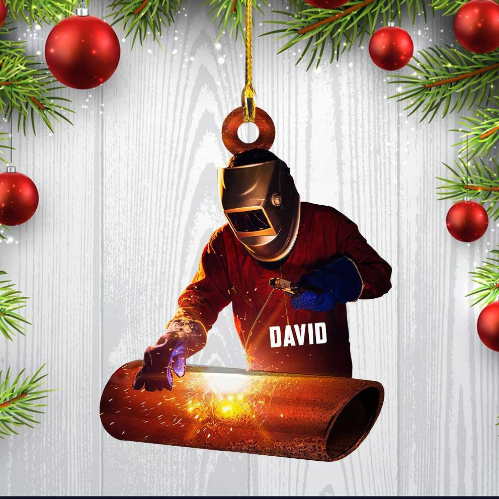 Personalized Welder Custom Shaped Acrylic Ornament for Welder Christmas Gift 2D Flat Ornament