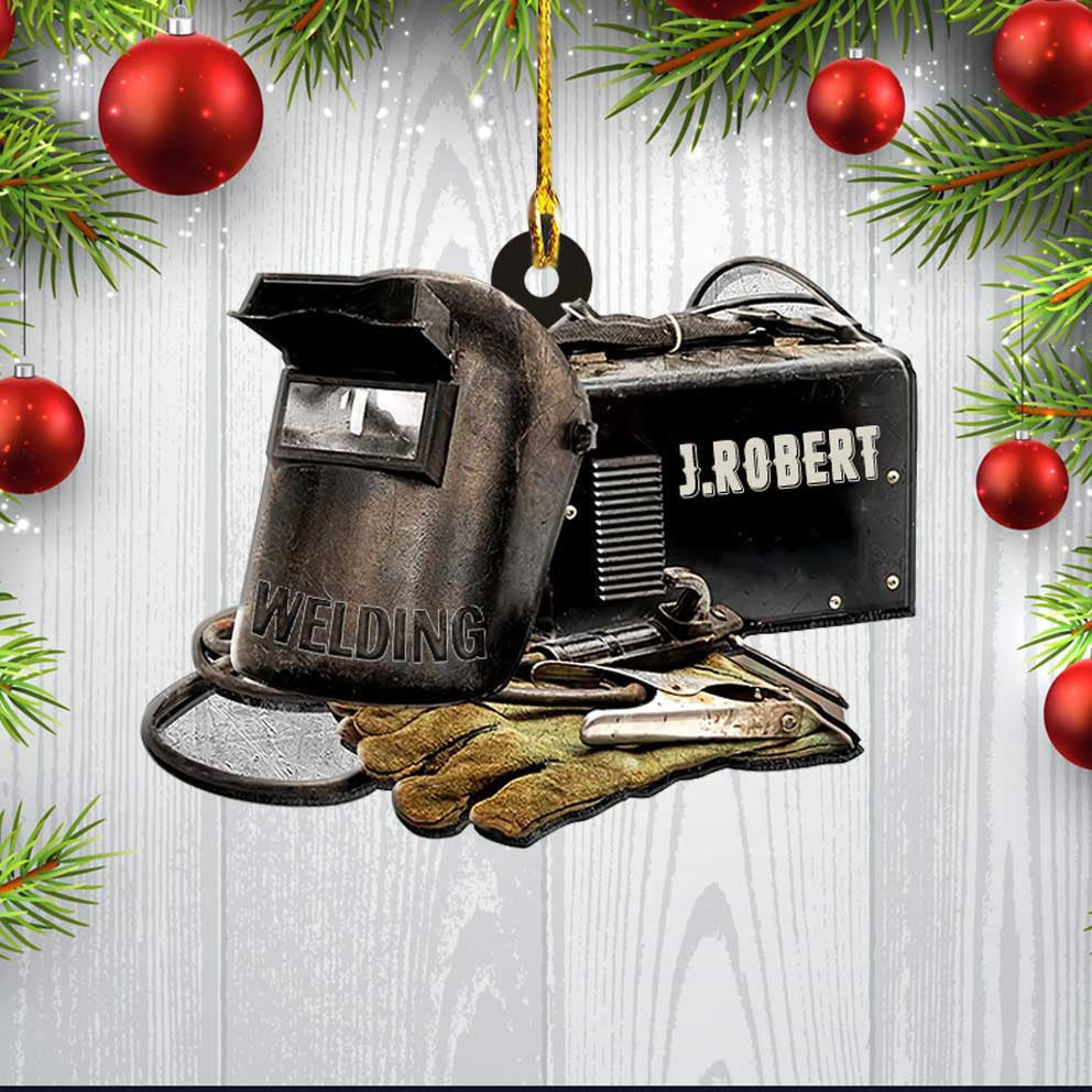 Personalized Welder Mask Acrylic Ornament Christmas Gift for Welder Father