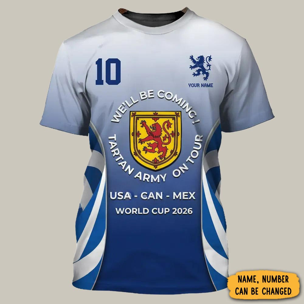 Personalized We'll Be Coming Tartan Army On Tour T-Shirt Scottish National Football Team Clothes