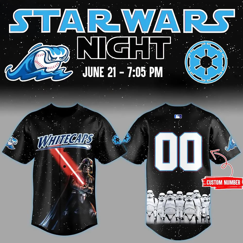 Personalized West Michigan Whitecaps Star Wars Night Baseball Jersey Gifts For Him