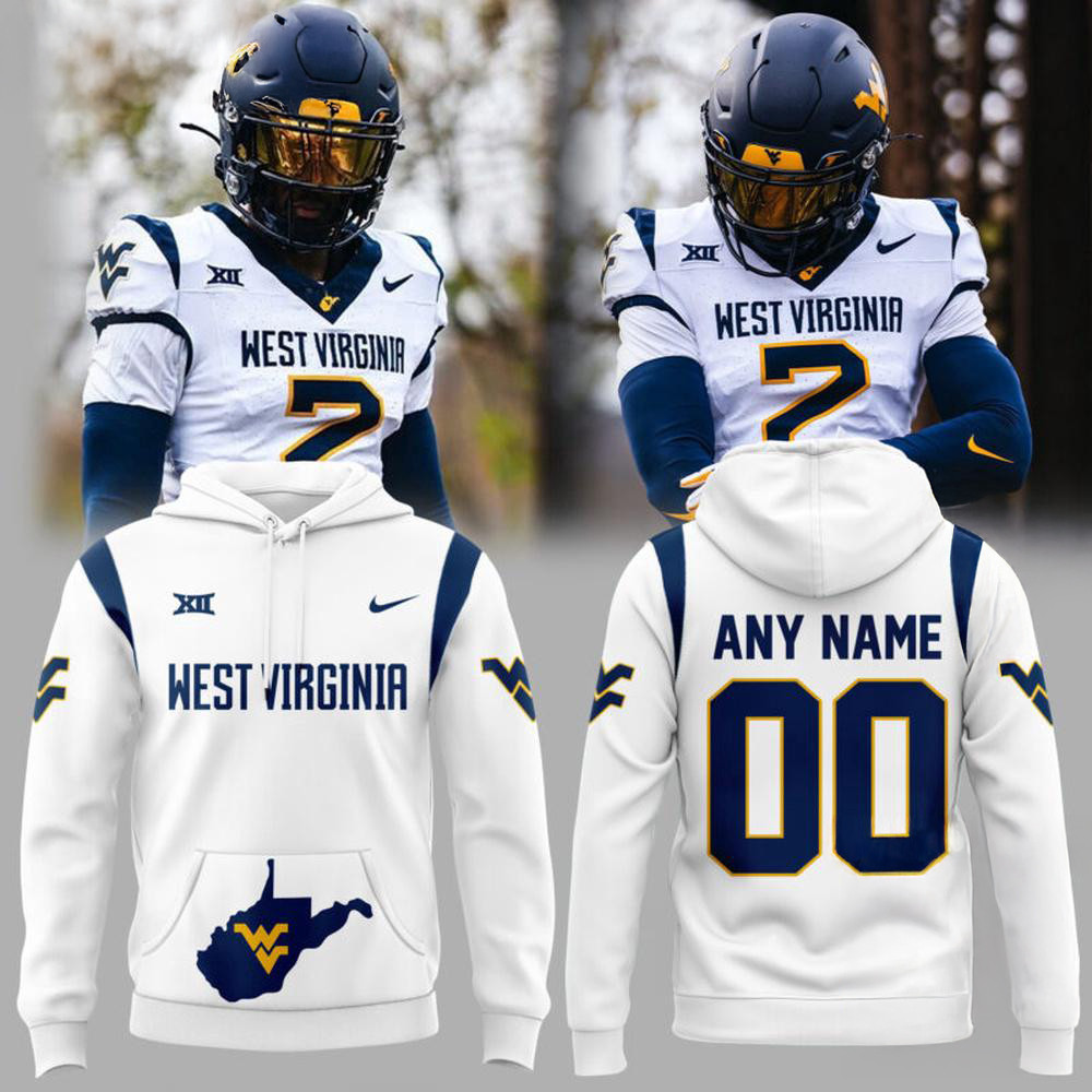 Personalized West Virginia Mountaineers New Version 2024 White Hoodie Gifts For Football Fan