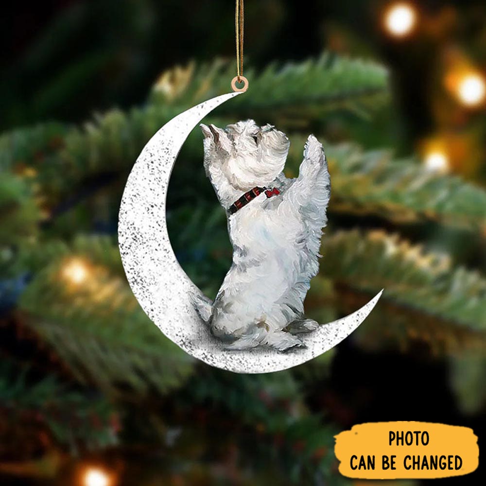 Personalized Westie Sit On The Moon Ornament Sweet Ornament Gift For Couples