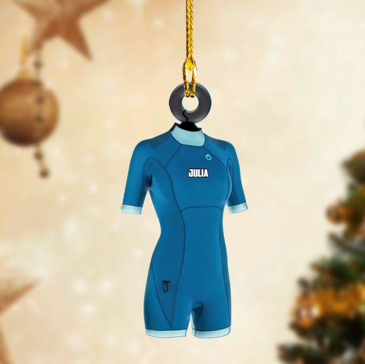 Personalized Wetsuit Custom Shaped Acrylic Ornament for Wetsuit Athlete