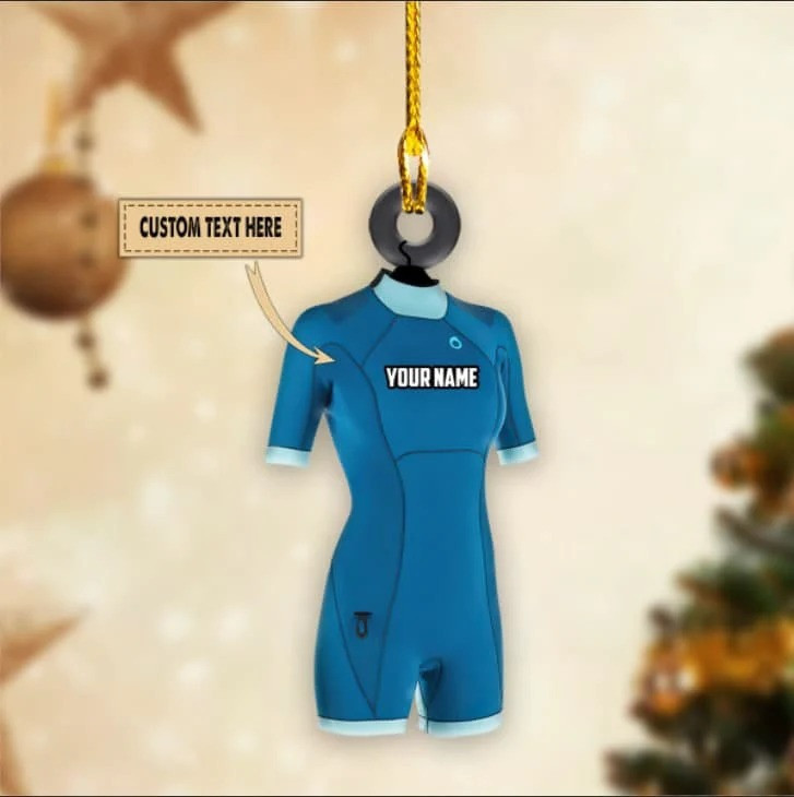 Personalized Wetsuit Ornament Scuba Diver Christmas Ornament Gifts
