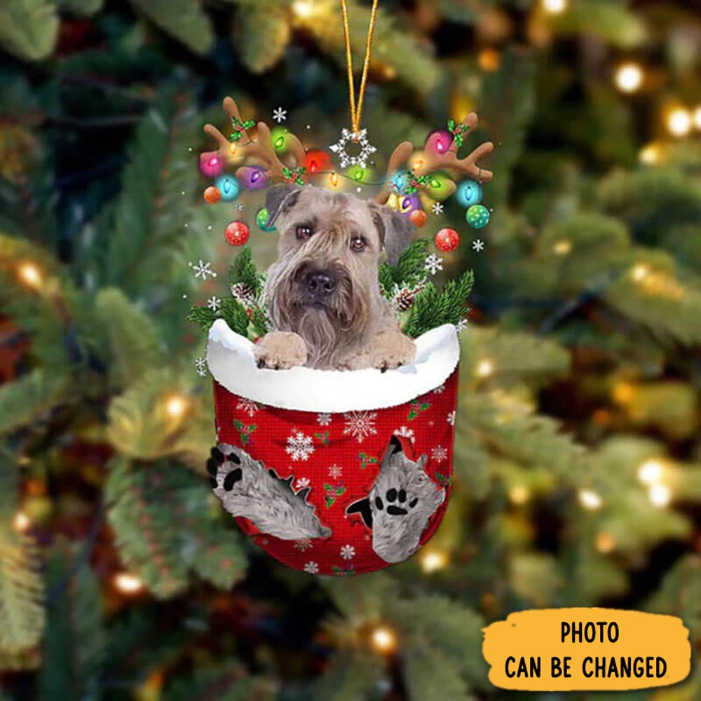 Personalized Wheaten Terrier In Snow Pocket Christmas Ornament Thoughtful Valentine Ornament Gift