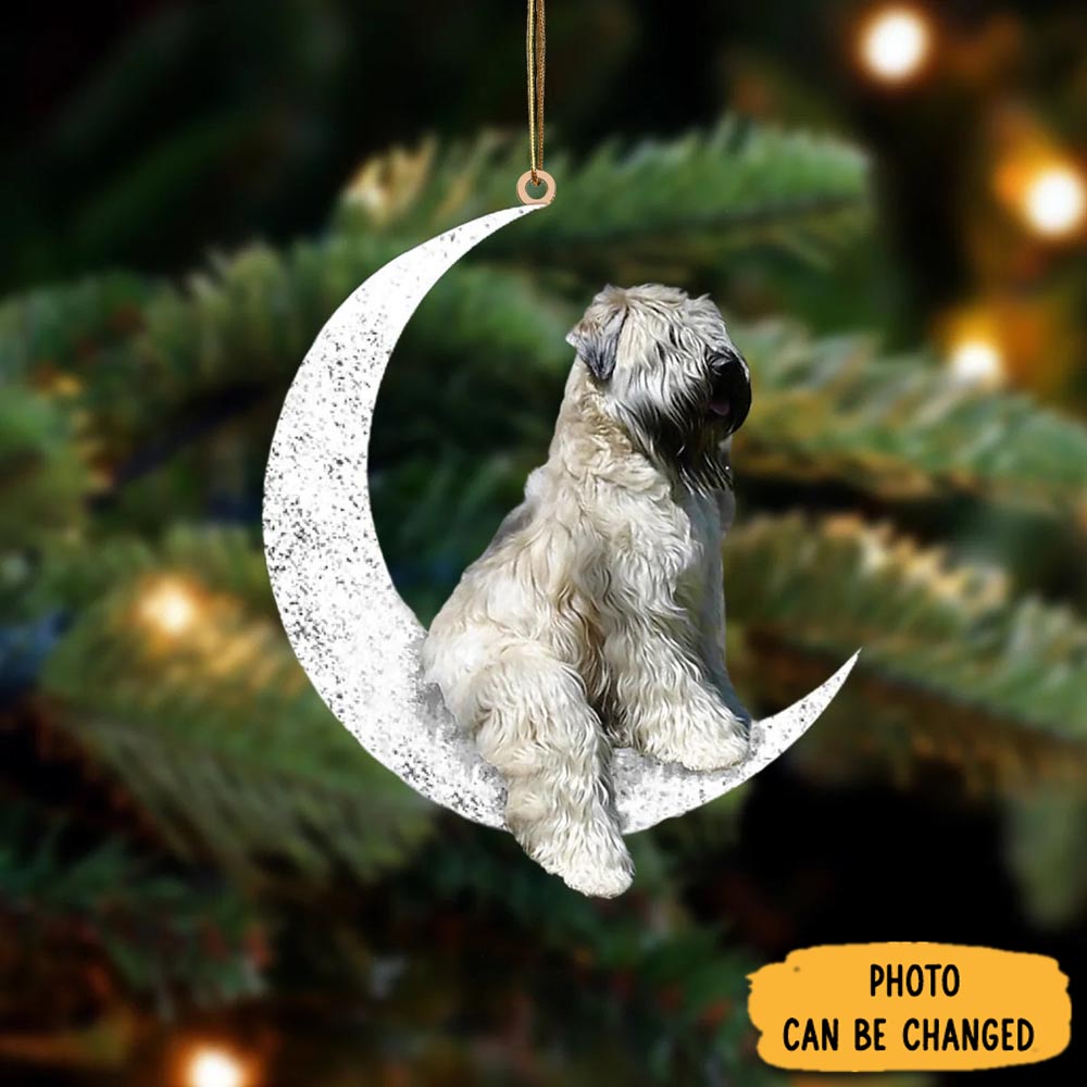 Personalized Wheaten Terrier Sit On The Moon Ornament Memorable Anniversary Ornament Keepsake