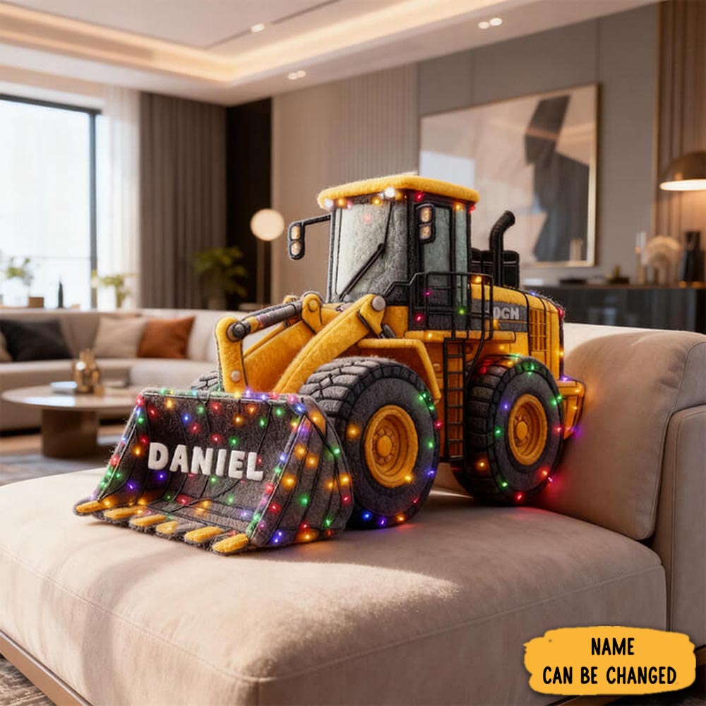 Personalized Wheel Loader Christmas Pillow Christmas Home Decor Xmas Gifts For Him