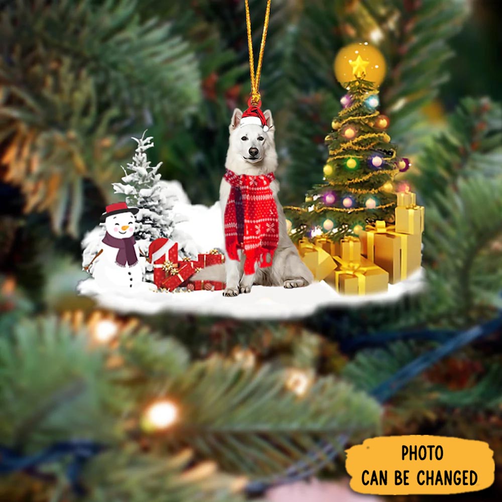 Personalized White German Shepherd Christmas Ornament Thoughtful Valentine Ornament Gift