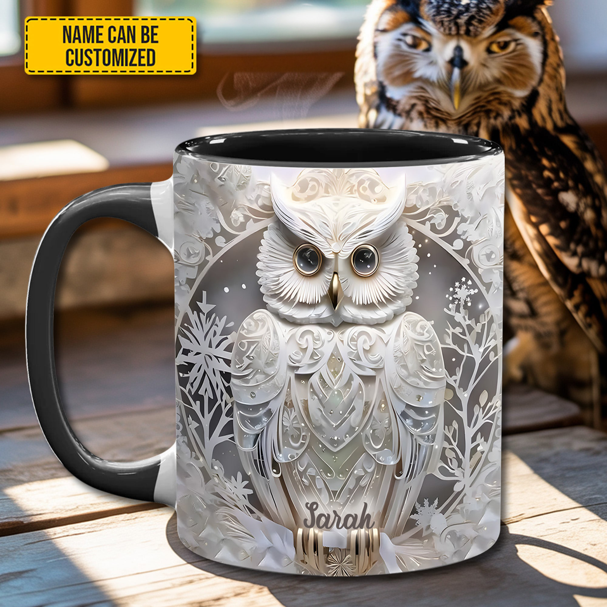 Personalized White Owl Mug Animal Design Cute Mug Best Gifts For Christmas