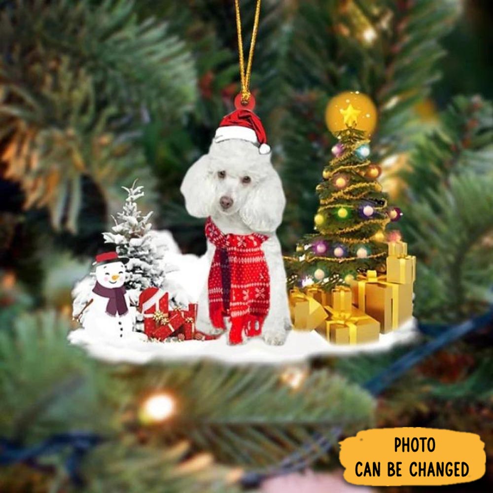 Personalized White Poodle Christmas Ornament Adorable Easter Ornament Keepsake
