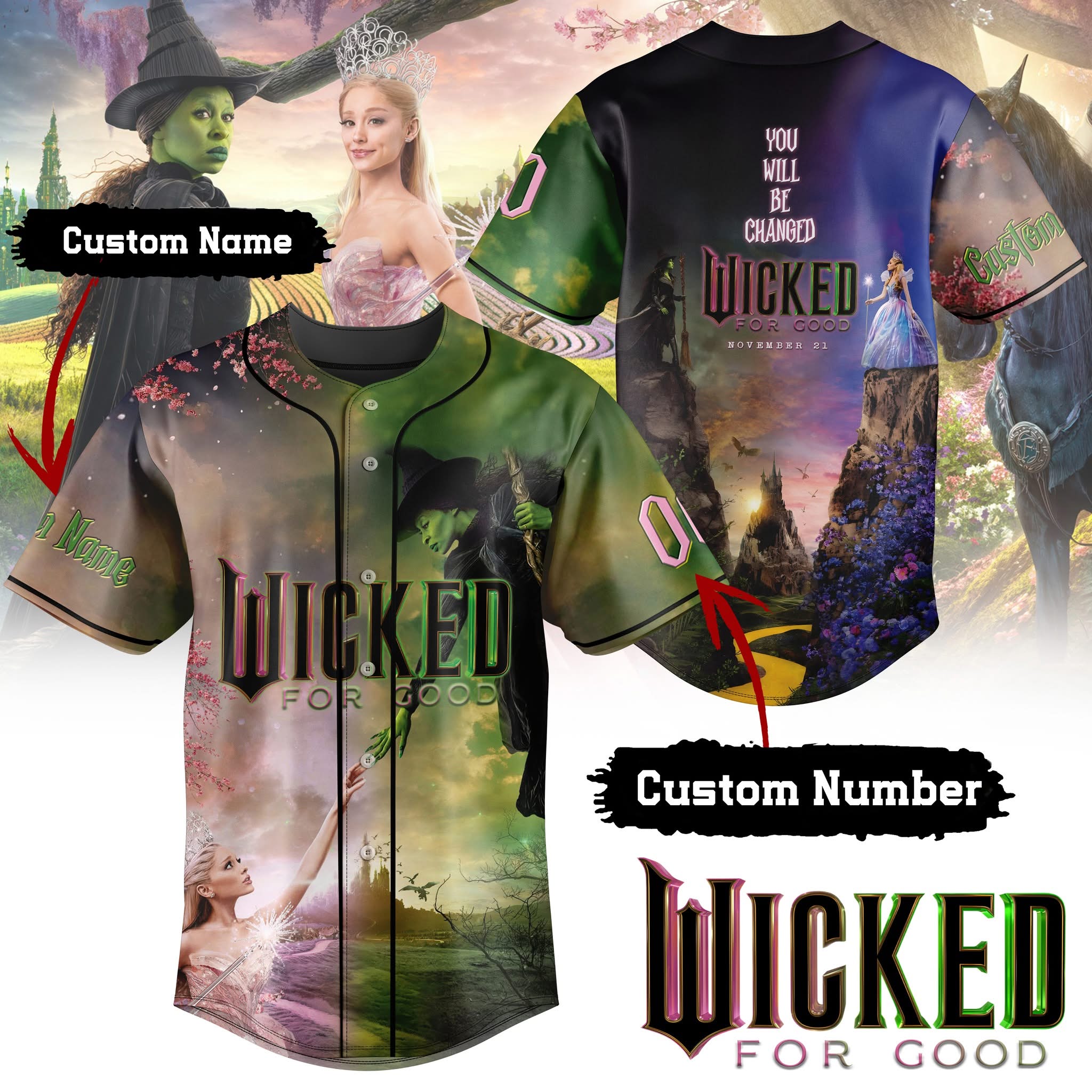 Personalized Wicked For Good You Will Be Changed Jersey Wicked Merch Best Gift For Fans