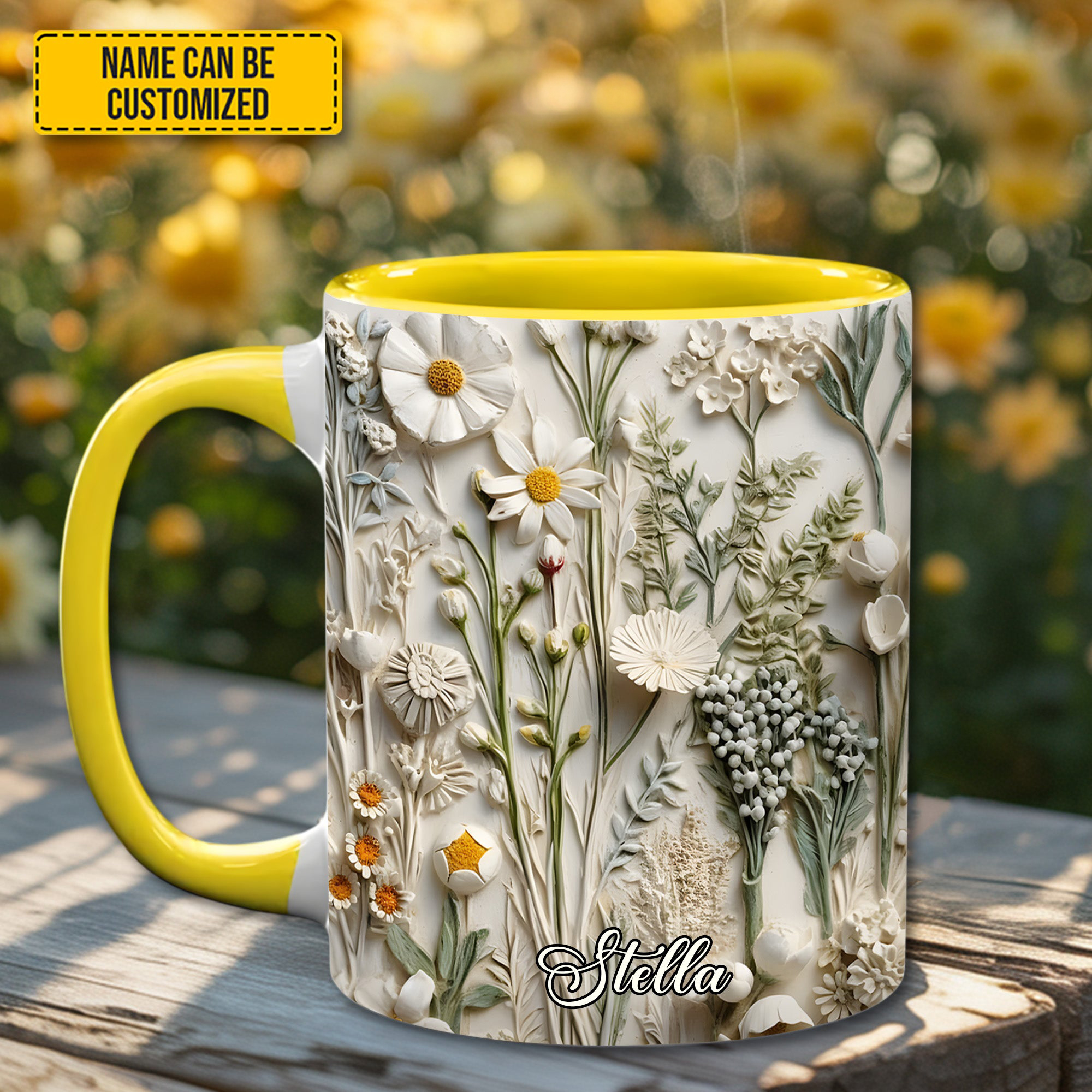 Personalized Wildflower Mug Flower Themed Home Kitchen Decor Gifts For Her