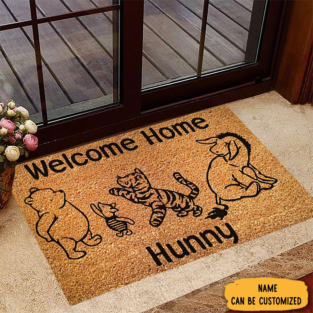 Personalized Winnie The Pooh Doormat Cute Cartoon Welcome Home Gifts For Women For Her