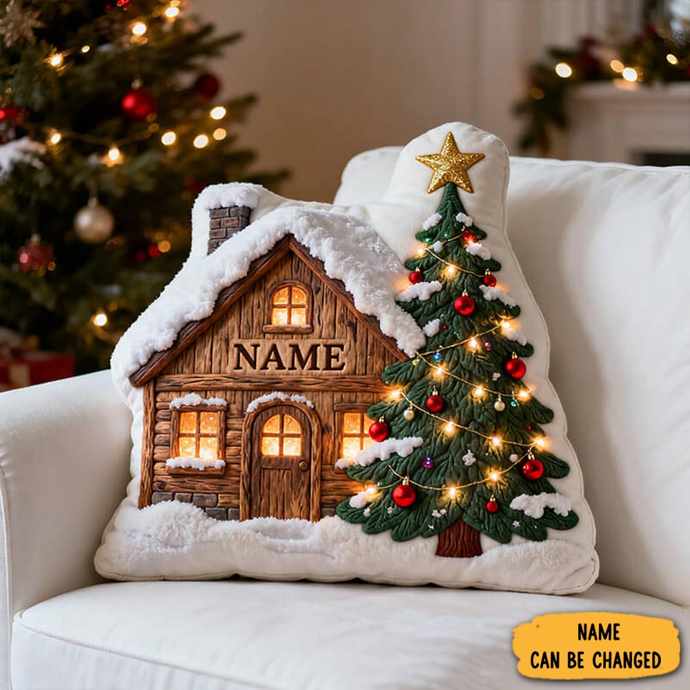 Personalized Winter Lodge Pillow Christmas Home Decor Xmas Gifts For Friends