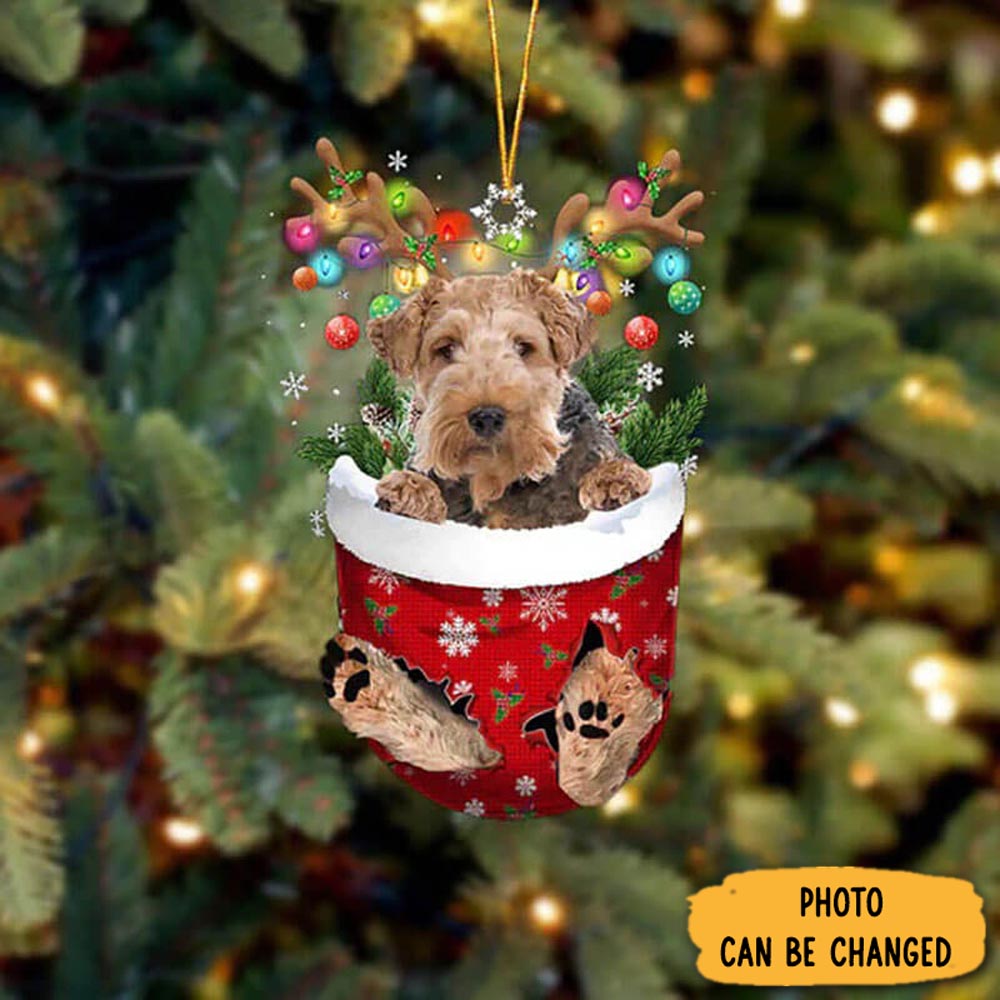 Personalized Wire Fox Terrier In Snow Pocket Christmas Ornament Perfect Christmas Ornament Gift