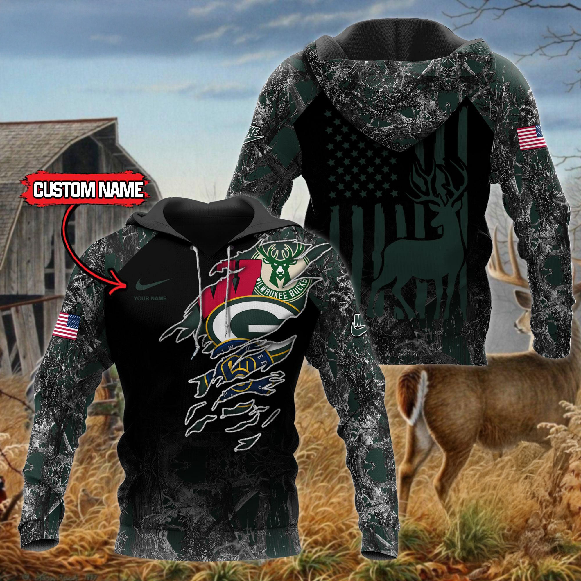 Personalized Wisconsin Sports Hunting Style Limited Hoodie Unique Gifts For Basketball Lovers
