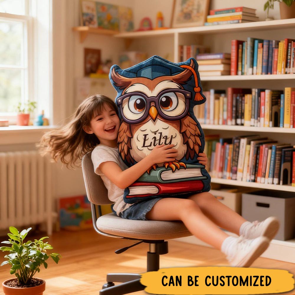 Personalized Wise Owl Reading Pillow Graphic 3D Print Gift for Reading Lovers