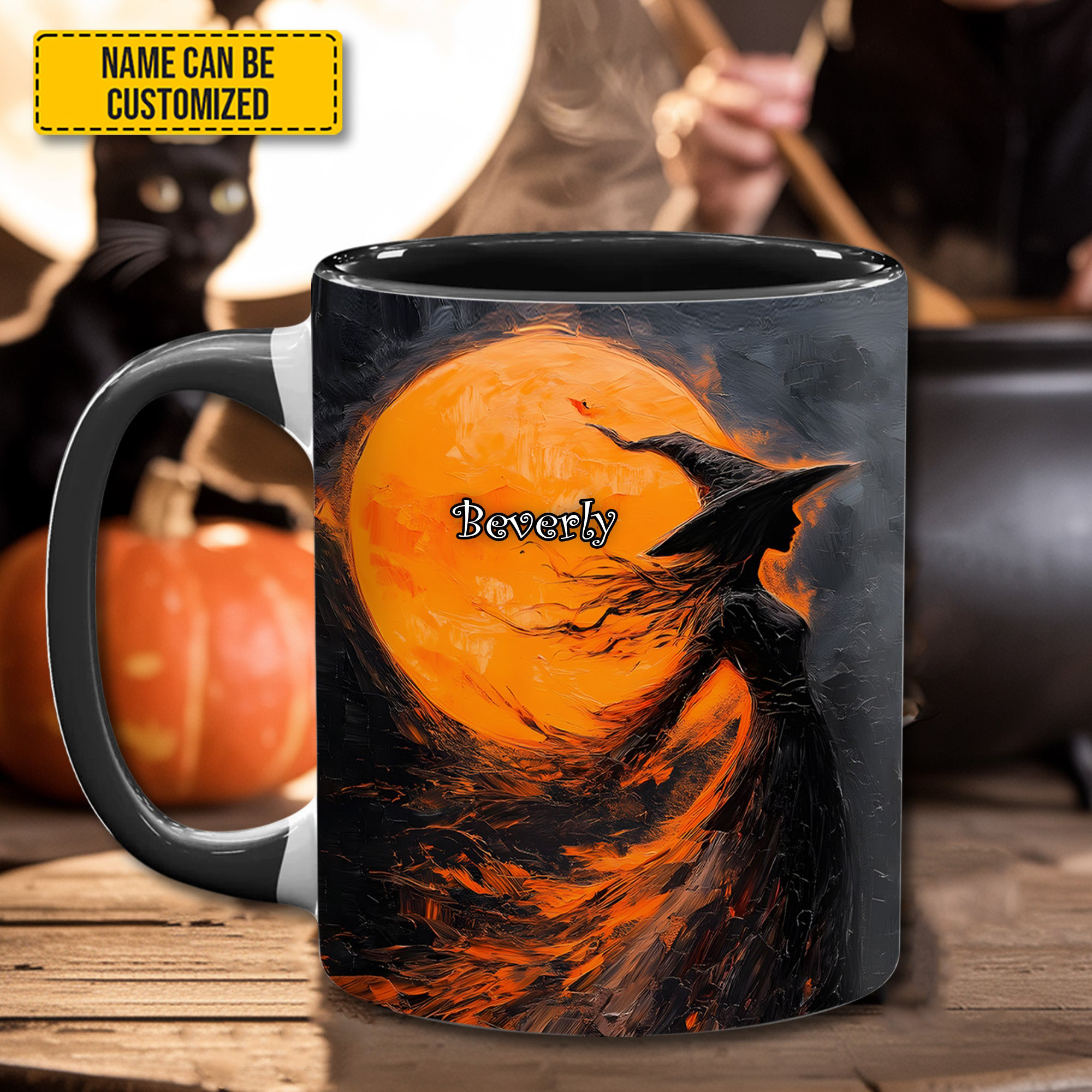 Personalized Witch In The Moonlight Mug Witchy Design Cool Mug Gifts For Women