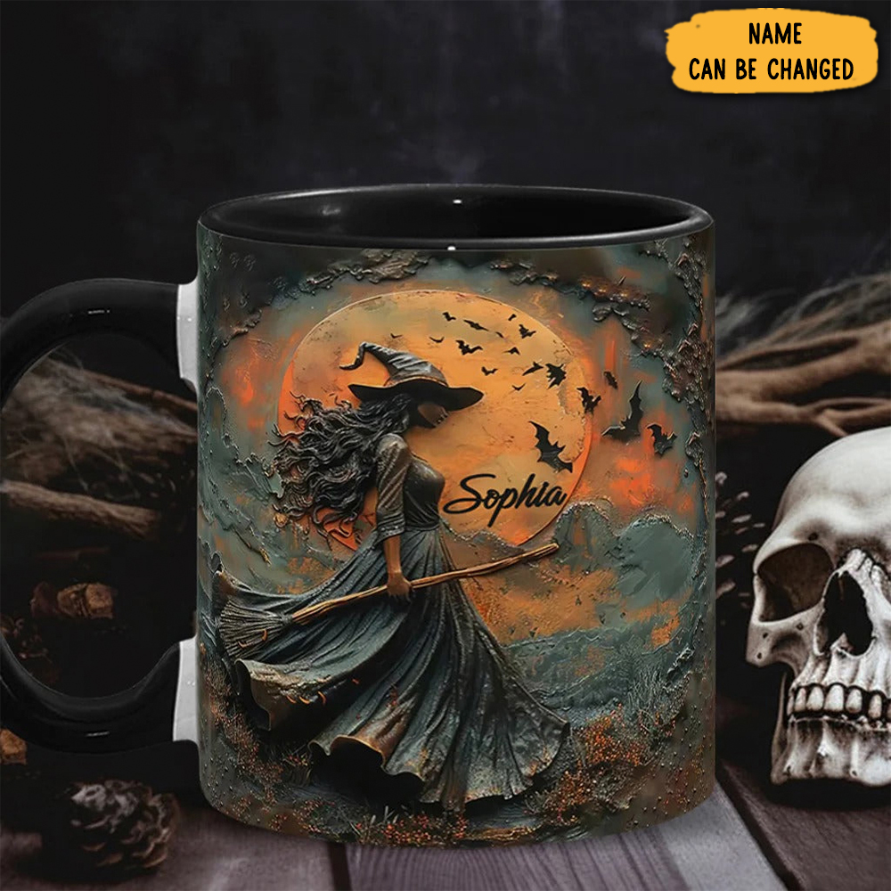 Personalized Witch Under Moonlit Mug Halloween Themed Witch Mug Gifts For Her
