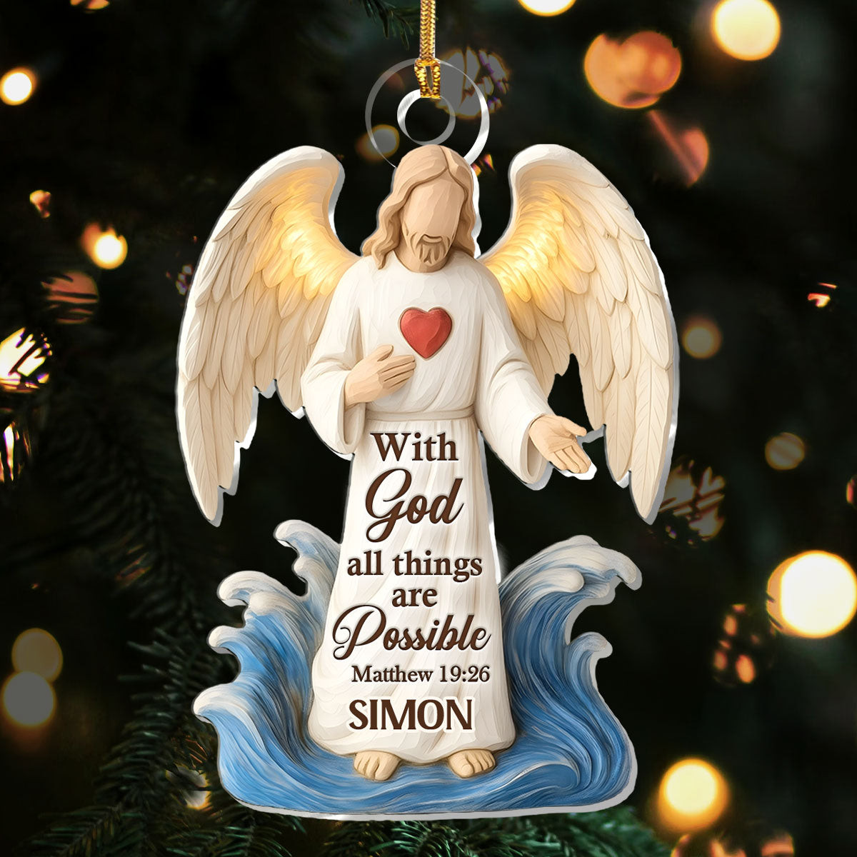 Personalized With God All Things Are Possible Christmas Ornament Nice Christian Gifts