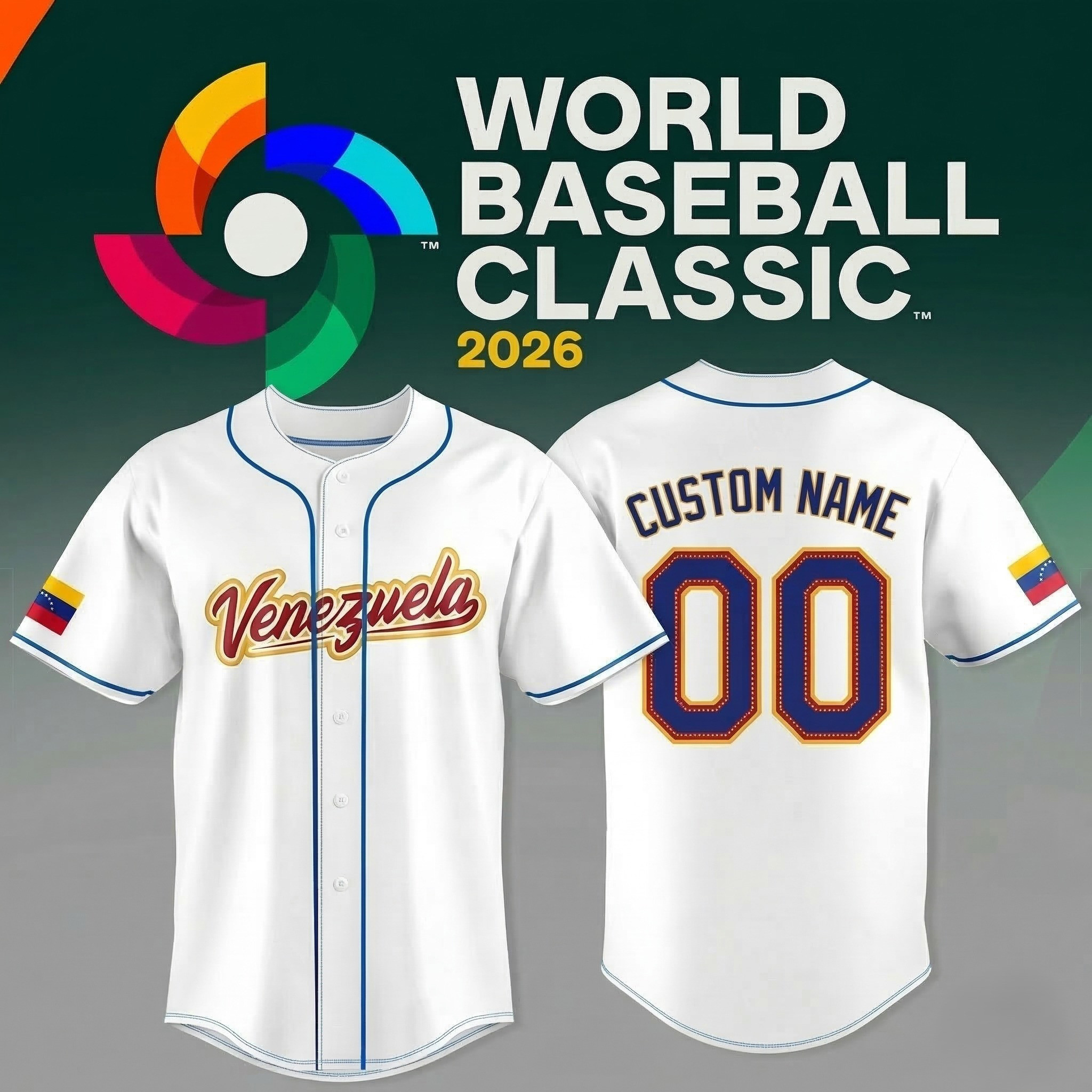 Personalized World Baseball Classic x Team Venezuela Jersey 2026 WBC Game Shirt Best Fan Gear