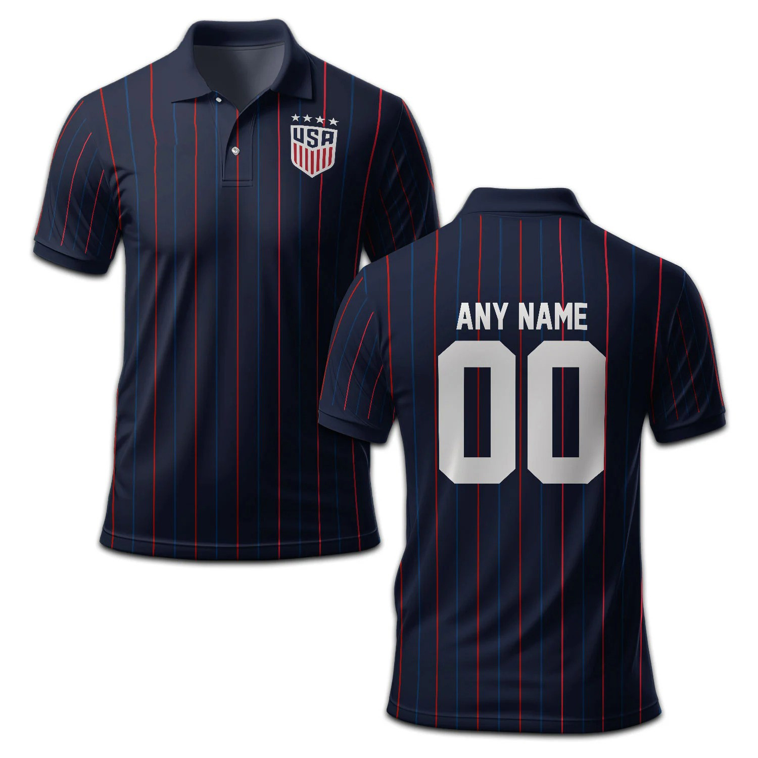 Personalized World Cup 2026 USA Soccer Team Polo Shirt Team USA Custom Apparel Fans Gifts