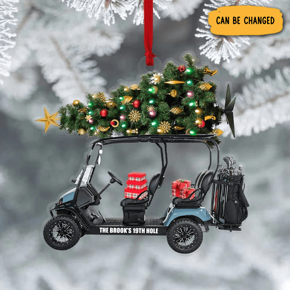 Personalized Xmas Golf Cart Christmas Ornament Tree Decor Christmas Present For Golfer