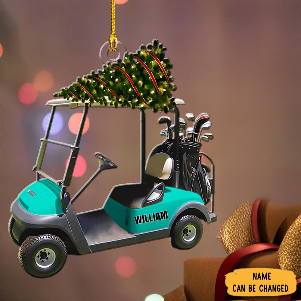 Personalized Xmas Golf Cart Christmas Ornament Winter Decor Christmas Gifts For Golf Lover