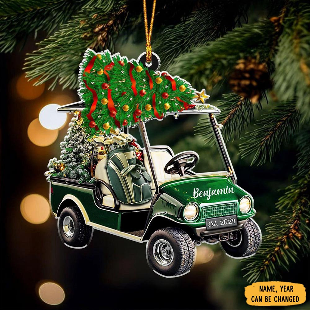 Personalized Xmas Golf Cart Christmas Ornament Xmas Tree Decor Cool Christmas Gifts