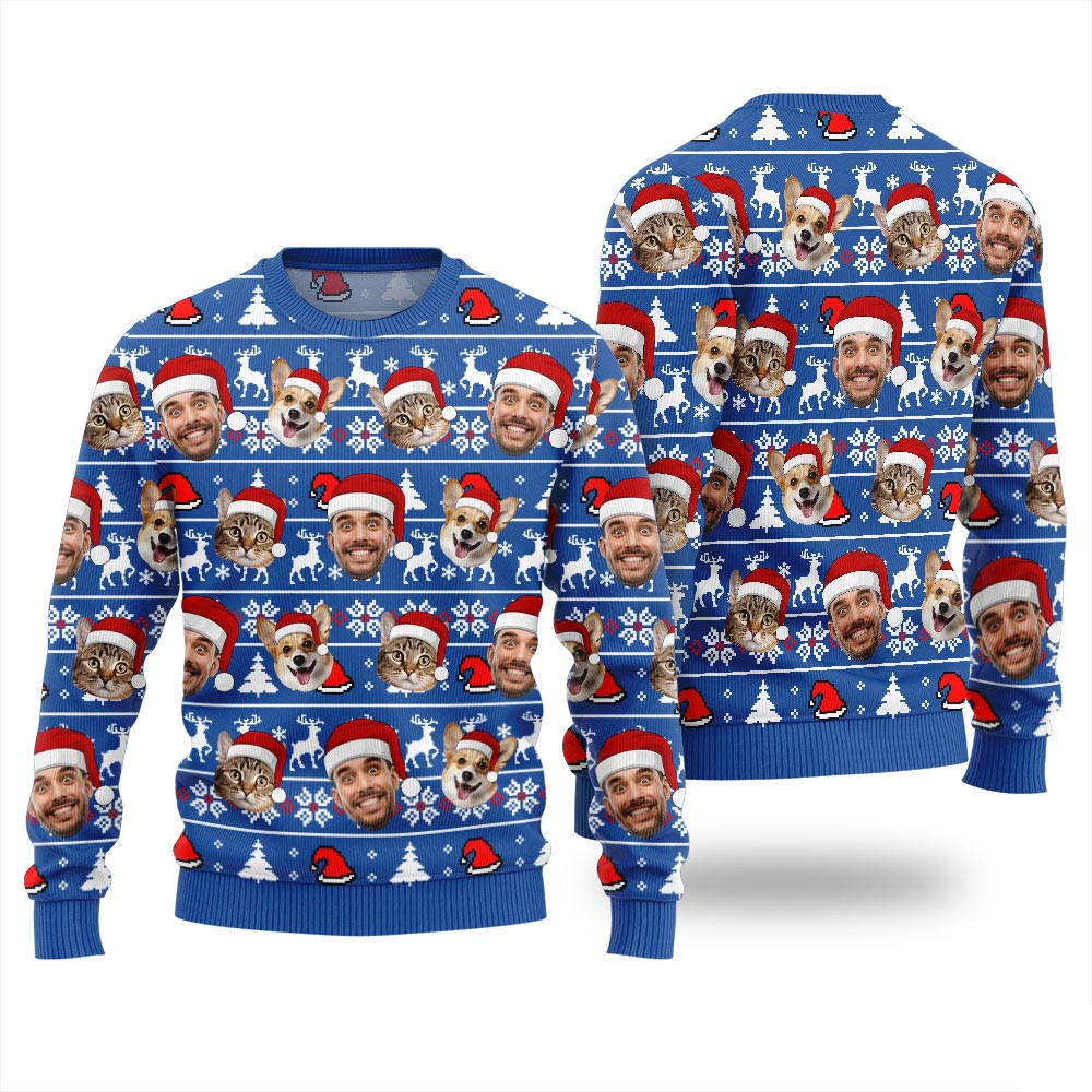 Personalized Xmas Sweater With Face And Pet Christmas Gifts For Dad