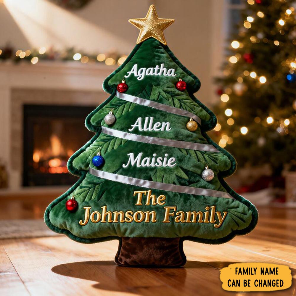 Personalized Xmas Tree Christmas Pillow Home Decor Xmas Gifts For Family Members