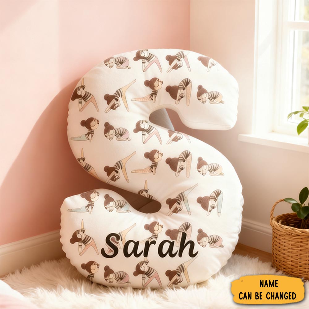 Personalized Yoga Letter Pillow Sofa Accent Meditation Style Gifts For Yoga Enthusiasts