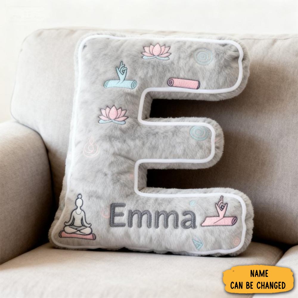 Personalized Yoga Pillow Letter Yoga Pillow Lotus Patterns Perfect Gift For Enthusiasts