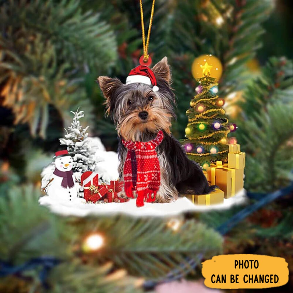 Personalized Yorkshire Terrier Christmas Ornament Sweet Ornament Gift For Couples
