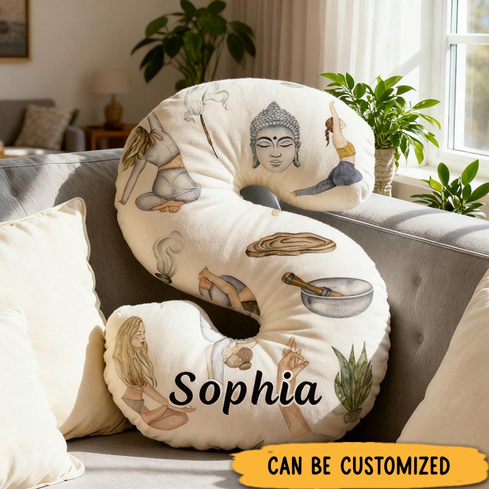 Personalized Zen Yoga Pillow Yoga Meditation Pillow Custom Name Pillow Graphic 3D Print Ideal for Relaxation Mindfulness and Home Decor