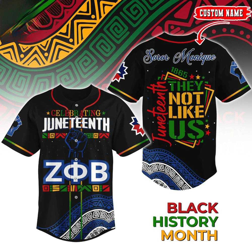 Personalized Zeta Phi Beta x Juneteenth Limited Edition Baseball Jersey Husband Gifts