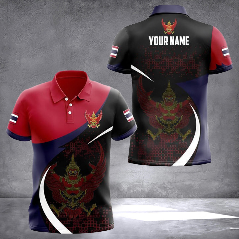 PersonalizedThailand Coat Of Arms Polo Shirt Emblem Of Thailand Flag Gifts