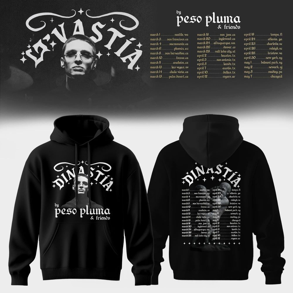 Peso Pluma Dinastia World Tour Hoodie Peso Pluma Merch Gifts For Music Fans