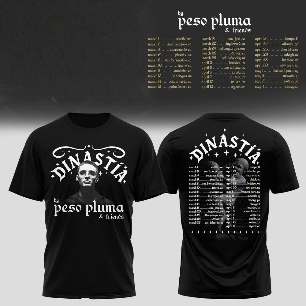 Peso Pluma Dinastia World Tour T-Shirt Peso Pluma Merch Gifts For Rapper Fans