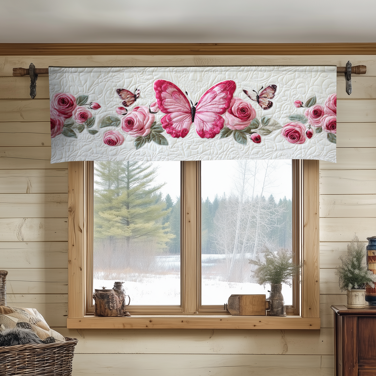 Petal Flight Quilted Valance Door Entrance Decor Butterfly Gifts For Her