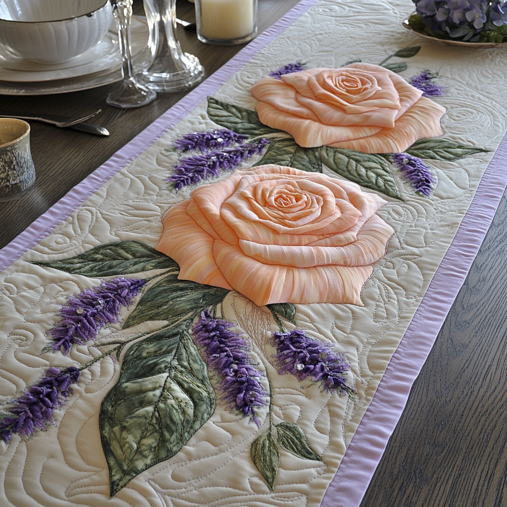 Petal Garden Quilted Table Runner Dining Table Decor Ideas Best Gifts For Flower Lovers