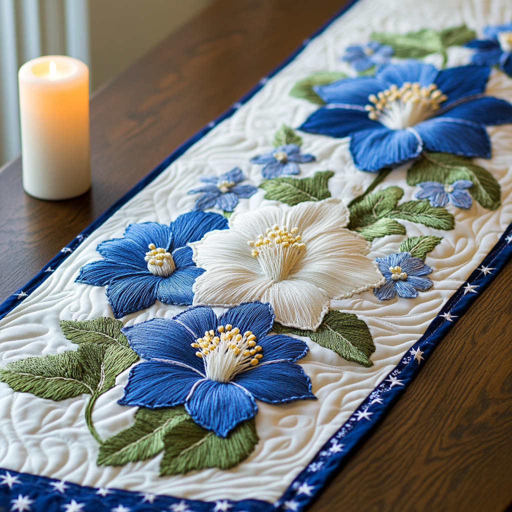 Petal Garden Quilted Table Runner Kitchen Table Decor Ideas Patriotic Novelty Items