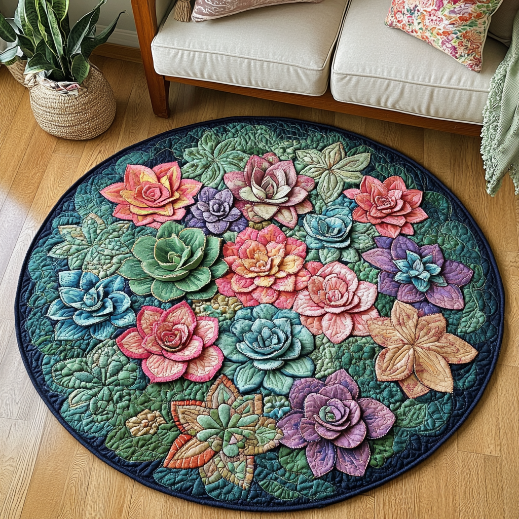 Petal Glow Quilted Round Mat Entrance Way Ideas Presents For Farmer Dads