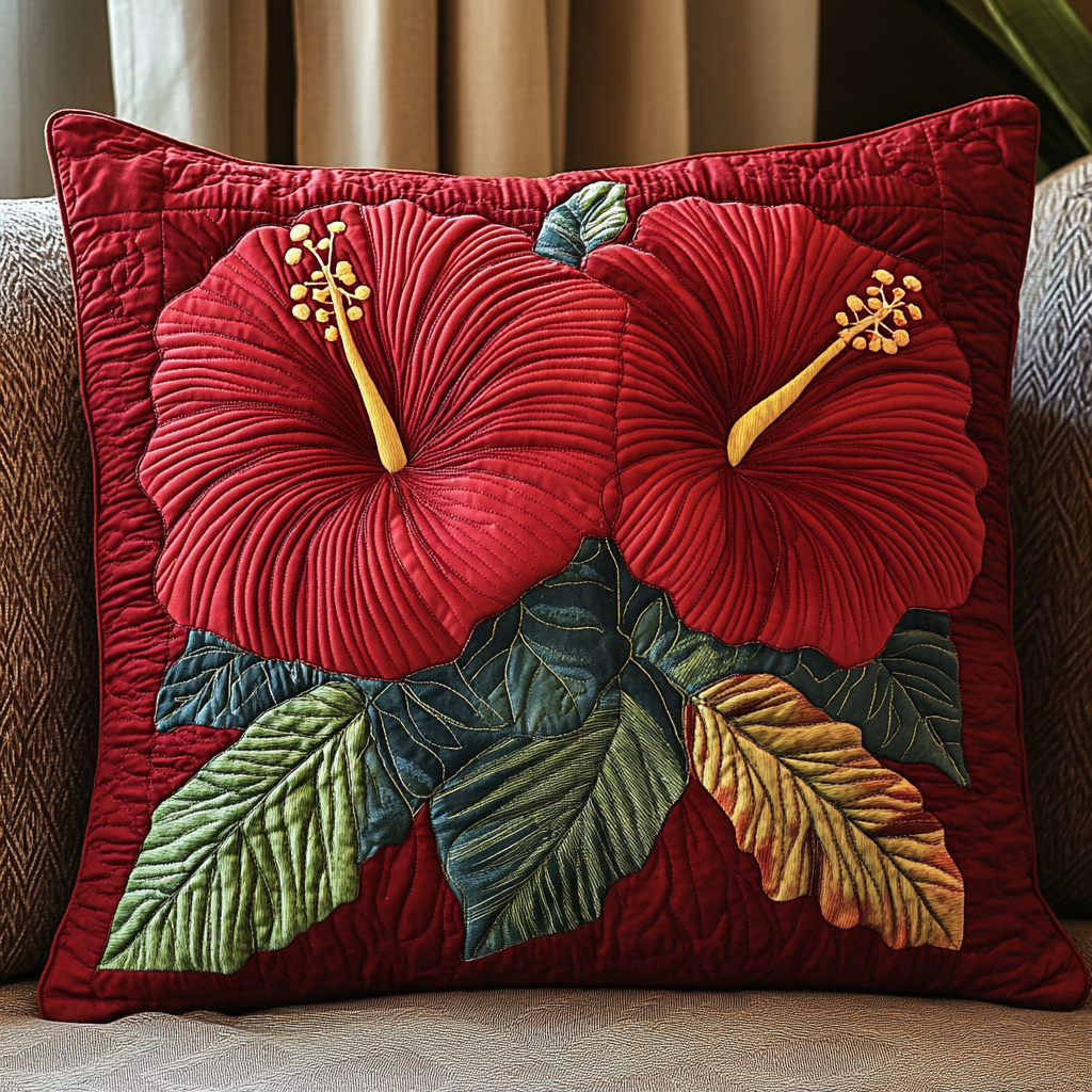 Petal Harmony Quilted Pillow Case Farmhouse Christmas Pillow Cover