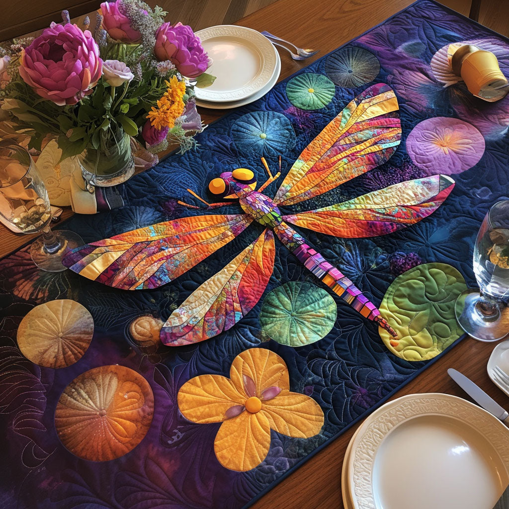 Petal Magic Quilted Table Runner Dining Room Table Runner Decor Best Dragonfly Gifts For Mom