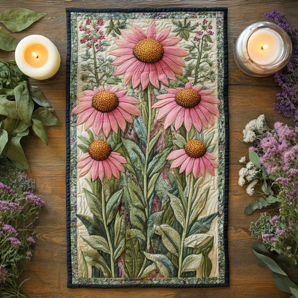 Petal Parade Quilted Table Runner Elegant Holiday Decor Presents For Flower Lovers