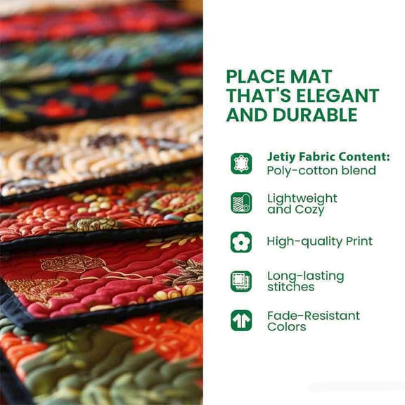 Petal Path Quilted Place Mat Christmas Home Dec Sunflower Gift Items