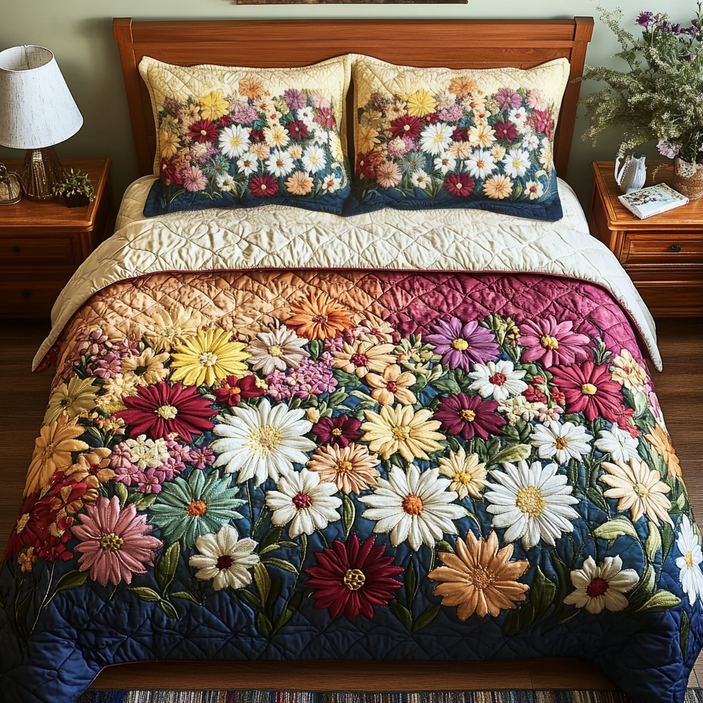 Petal Perfect Quilted Bedding Set Bed Decor Ideas Flower Daisy Birthday Gifts