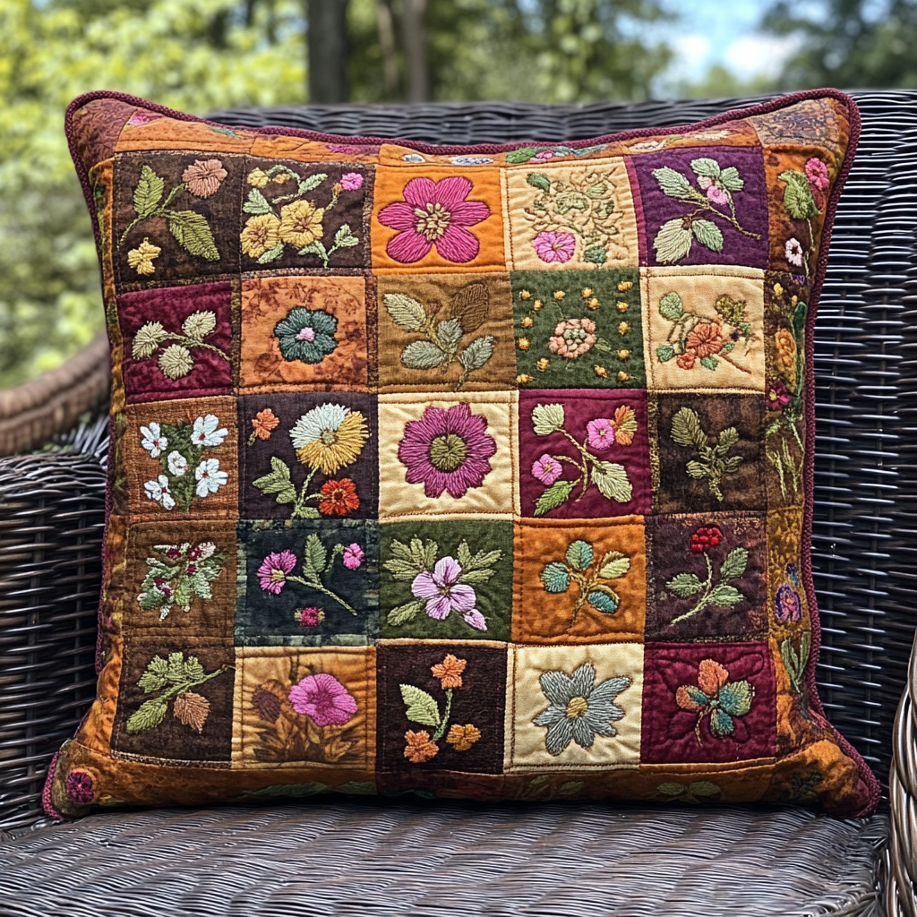 Petal Perfect Quilted Pillow Case Home Decor Pillow Covers Christmas Floral Gifts